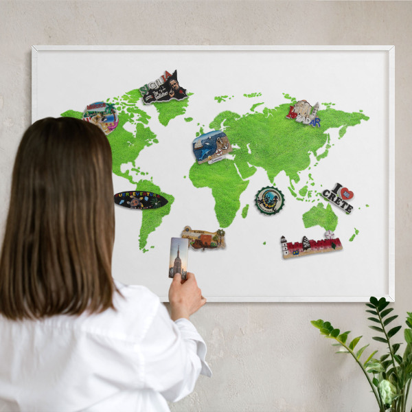 Tableau mural pour aimants dans un cadre noir Carte verte