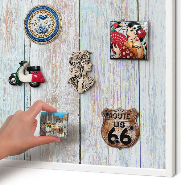 Tableau mural pour aimants dans un cadre noir Planches rustiques