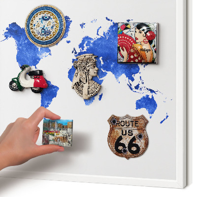 Panneau magnétique décoratif cadre noir Carte du monde