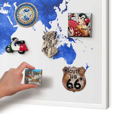 Panneau magnétique décoratif cadre noir Carte du monde