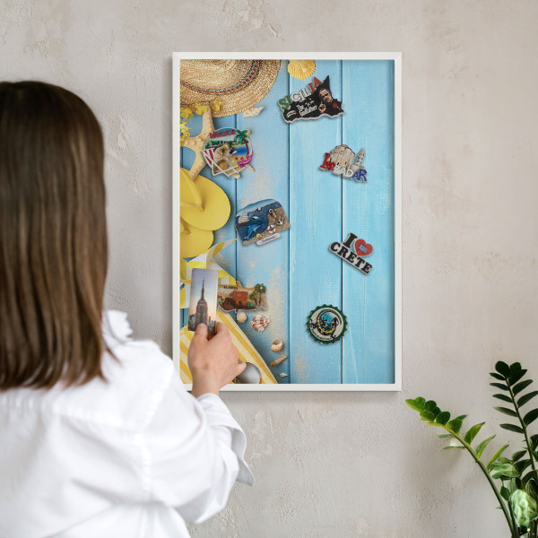 Tableau mural pour aimants dans un cadre noir Ambiance plage