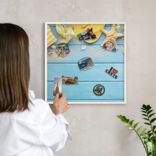 Tableau mural pour aimants dans un cadre noir Ambiance plage