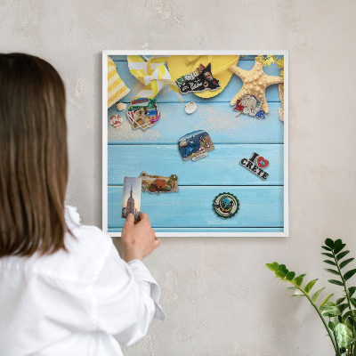 Tableau mural pour aimants dans un cadre noir Ambiance plage