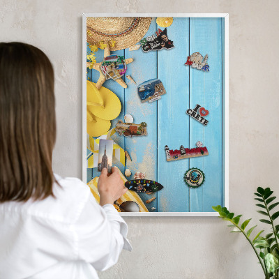 Tableau mural pour aimants dans un cadre noir Ambiance plage