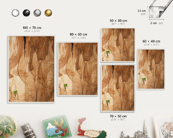 Tableau mural pour aimants dans un cadre noir Bois naturel