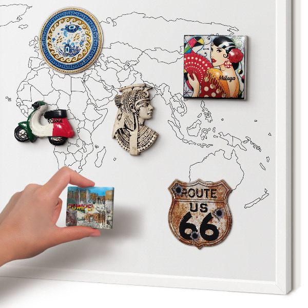 Tableau mural pour aimants dans un cadre noir Carte des courbes de niveau