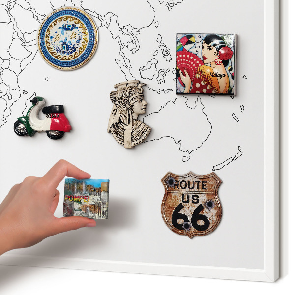 Tableau mural pour aimants dans un cadre noir Carte des courbes de niveau