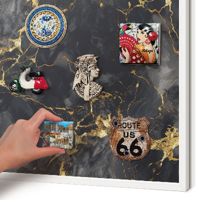 Tableau mural pour aimants dans un cadre noir Veines délicates