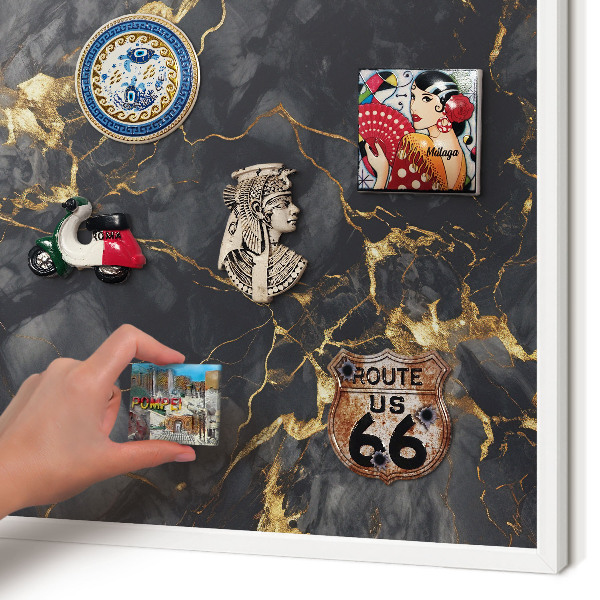 Tableau mural pour aimants dans un cadre noir Veines délicates