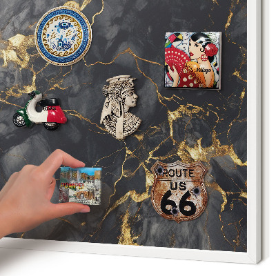 Tableau mural pour aimants dans un cadre noir Veines délicates