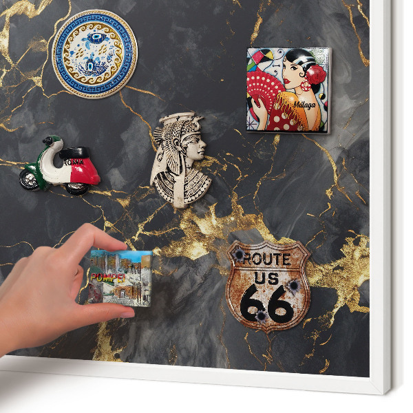 Tableau mural pour aimants dans un cadre noir Veines délicates