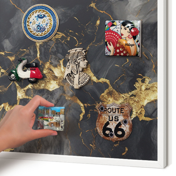 Tableau mural pour aimants dans un cadre noir Veines délicates