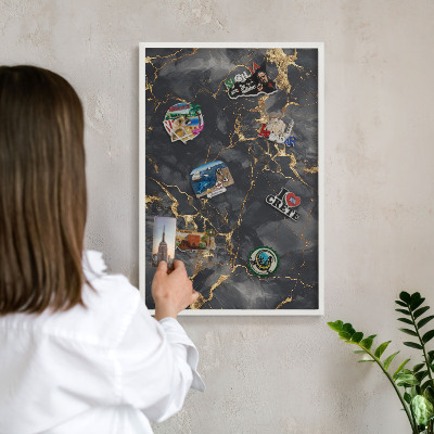 Tableau mural pour aimants dans un cadre noir Veines délicates