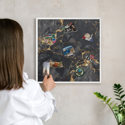 Tableau mural pour aimants dans un cadre noir Veines délicates