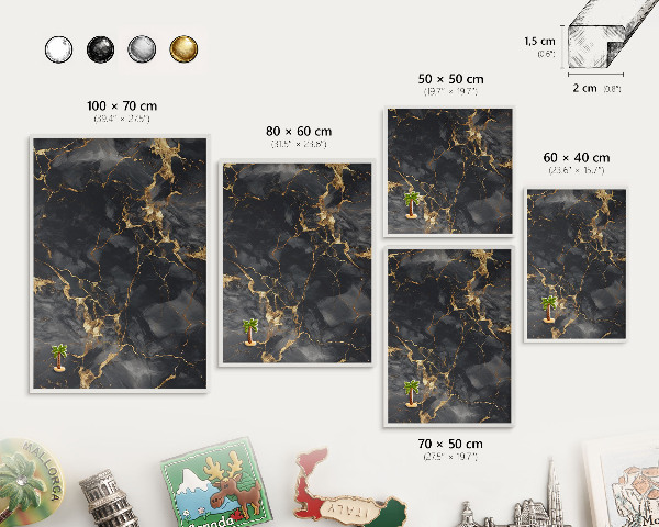Tableau mural pour aimants dans un cadre noir Veines délicates