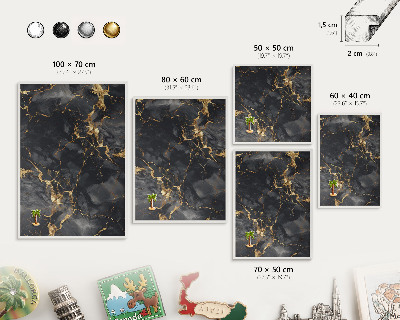 Tableau mural pour aimants dans un cadre noir Veines délicates