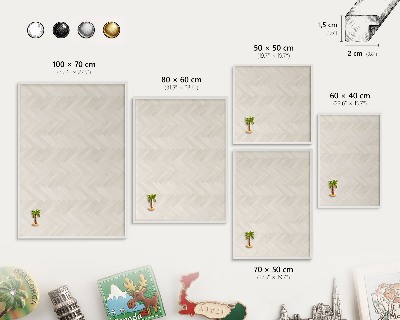 Tableau mural pour aimants dans un cadre noir Chevrons subtils