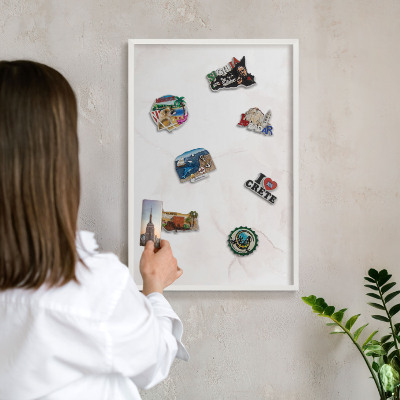 Tableau mural pour aimants dans un cadre noir Élégance du marbre