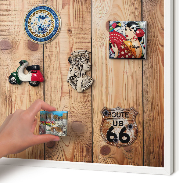 Panneau magnétique décoratif cadre noir Planches de bois