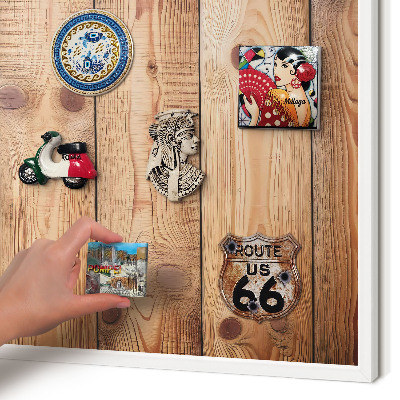 Panneau magnétique décoratif cadre noir Planches de bois