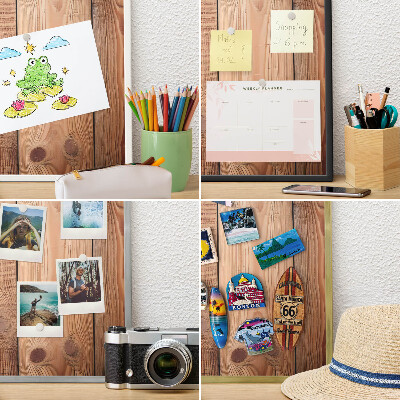 Panneau magnétique décoratif cadre noir Planches de bois