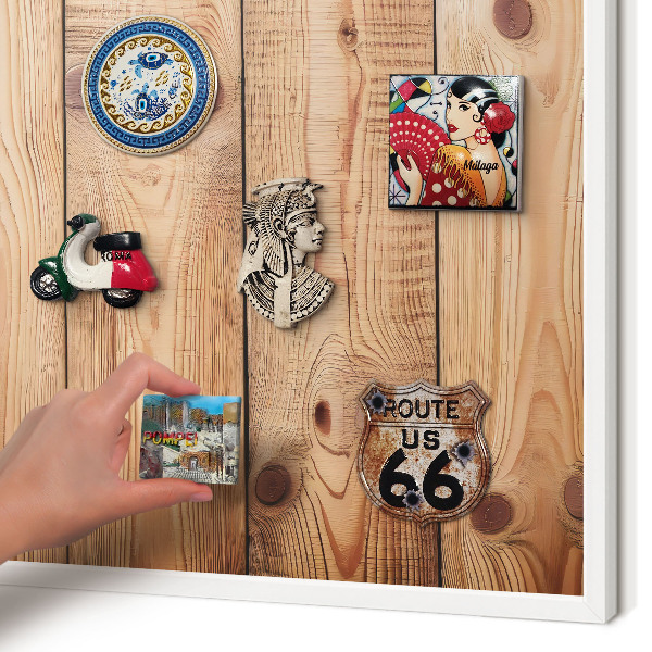 Panneau magnétique décoratif cadre noir Planches de bois