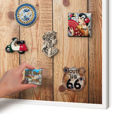 Panneau magnétique décoratif cadre noir Planches de bois