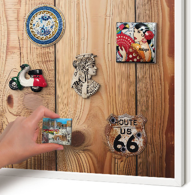Panneau magnétique décoratif cadre noir Planches de bois