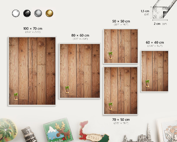 Tableau mural pour aimants dans un cadre noir Planches de bois