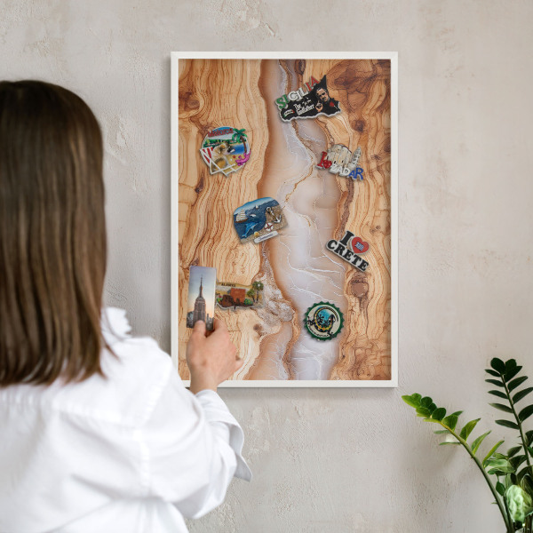 Panneau magnétique décoratif cadre noir Élégance du bois
