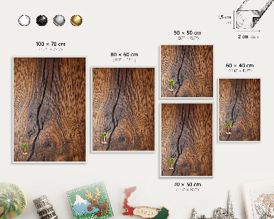 Panneau magnétique décoratif cadre noir Texture du bois