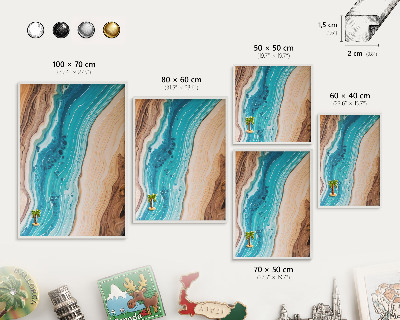Tableau mural pour aimants dans un cadre noir Les couches de la Terre