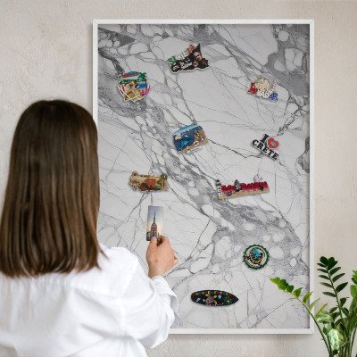 Tableau mural pour aimants dans un cadre noir Élégance du marbre