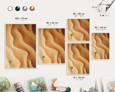 Panneau magnétique décoratif cadre noir Vagues de sable