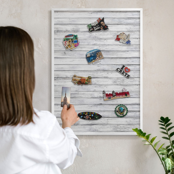 Tableau mural pour aimants dans un cadre noir Bois clair