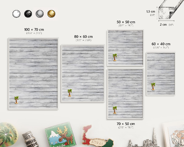 Tableau mural pour aimants dans un cadre noir Bois clair
