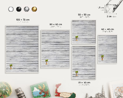 Tableau mural pour aimants dans un cadre noir Bois clair