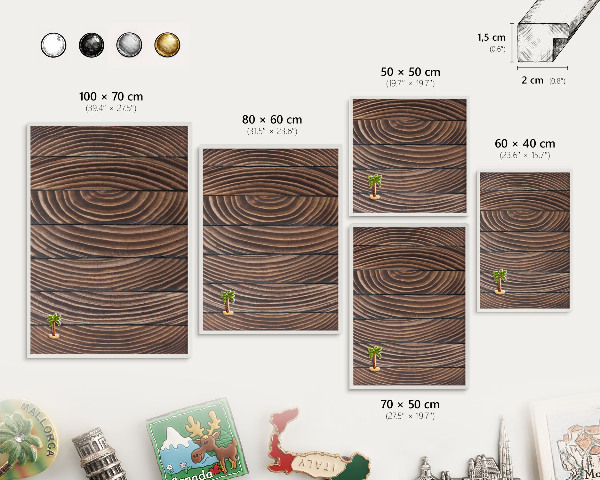 Panneau magnétique décoratif cadre noir Structure en bois