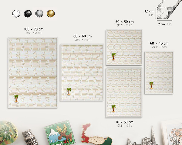 Tableau mural pour aimants dans un cadre noir Arches artistiques