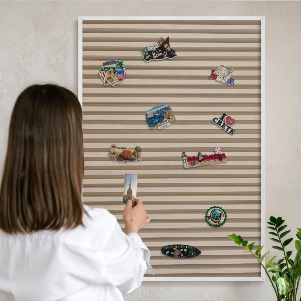 Panneau magnétique décoratif cadre noir Lattes de bois