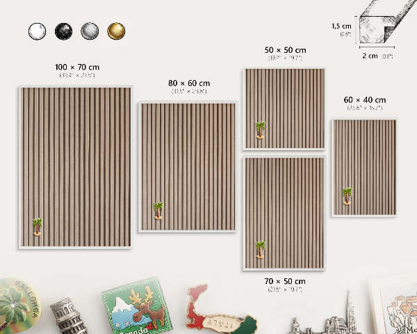 Tableau mural pour aimants dans un cadre noir Structure calme