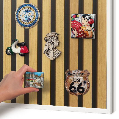Tableau mural pour aimants dans un cadre noir Rythmes en bois