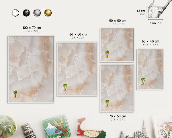 Tableau mural pour aimants dans un cadre noir Ondes subtiles