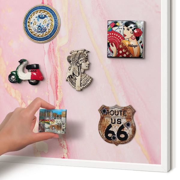 Panneau magnétique décoratif cadre noir Élégance rose
