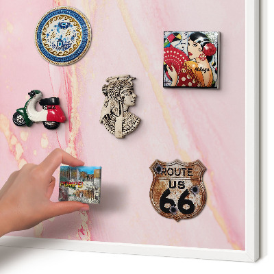 Panneau magnétique décoratif cadre noir Élégance rose