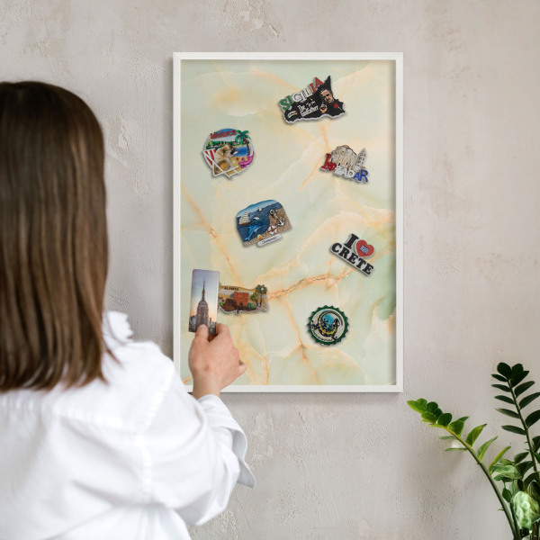 Tableau mural pour aimants dans un cadre noir Élégance du marbre