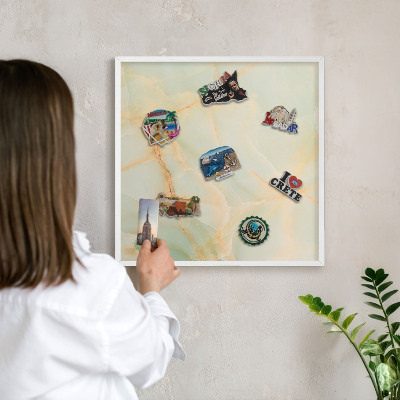 Tableau mural pour aimants dans un cadre noir Élégance du marbre