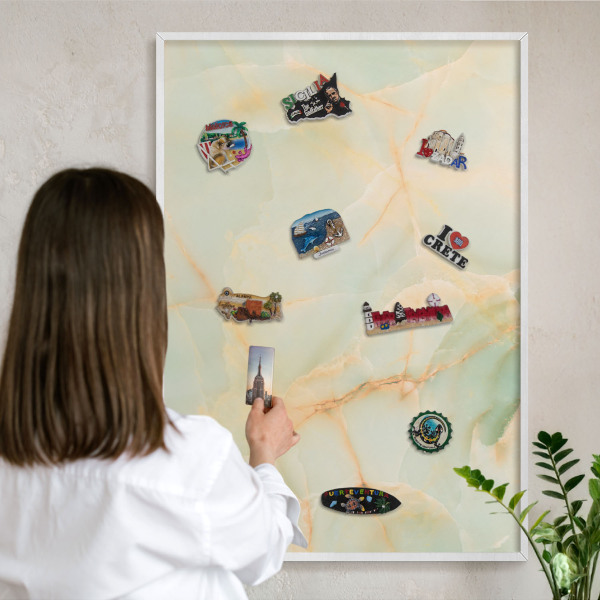 Tableau mural pour aimants dans un cadre noir Élégance du marbre