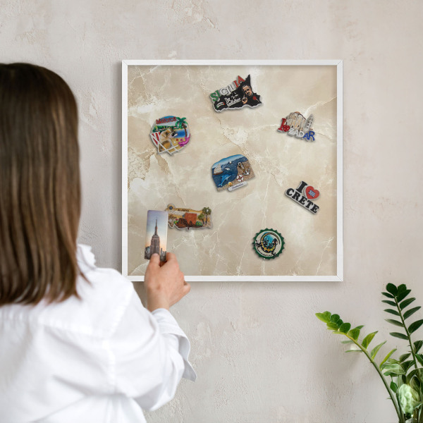 Tableau mural pour aimants dans un cadre noir Motif marbré