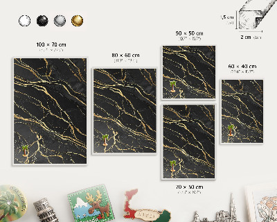 Panneau magnétique décoratif cadre noir Vagues luxueuses